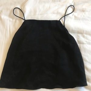 Silk black top with back details